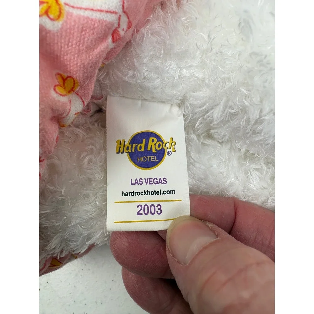 VTG Hard Rock Hotel Las Vegas‎ 2003 Herrington Teddy Bear White Plush pink PJs